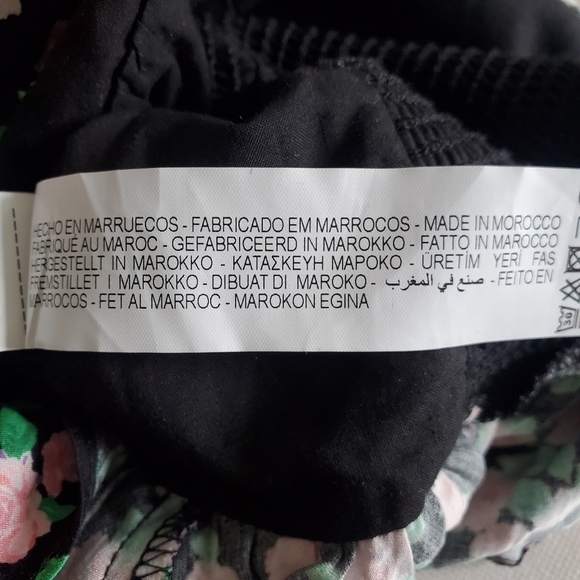 NWT Zara Floral Print Button Front Puff Sleeves Ruffle Peplum Crop Top Size XS - Picture 16 of 16